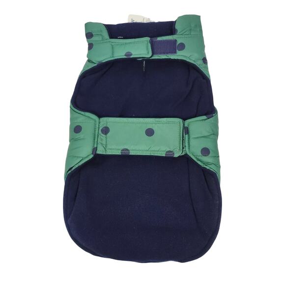 Top Paw XXS Green Polka Dot Dog Puffer Vest Jacket Warm Fleece Lined Winter Coat - Picture 3 of 4